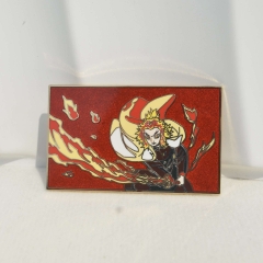 鬼灭之刃徽章 炭治郎金属徽章 炎柱珐琅胸针 日系书包配饰pin