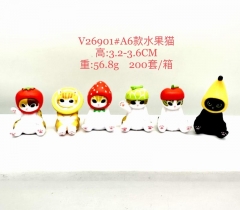 6款一套 水果猫 V26901# A 袋装手办 高3.2-3.6cm 一箱200套
