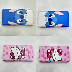 2 Styles Lilo & Stitch Hello Kitty Cartoon Purse Anime Long Wallet