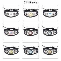 chiikawa 12 动漫水晶皮绳手链（5个起批）