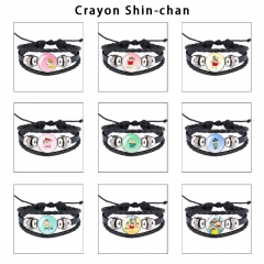 蜡笔小新 12 动漫水晶皮绳手链（5个起批）