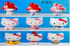 9pcs/set 8-9cm Hello Kitty Cartoon Anime PVC Figures