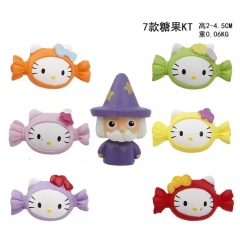 7pcs/set 2-4.5cm Hello Kitty Cartoon Anime PVC Figure Set