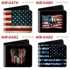 6 Styles National Flag Cartoon Purse Anime Short Wallet