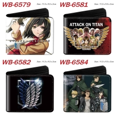 6 Styles Attack on Titan/Shingeki No Kyojin Cartoon Purse Anime Short Wallet