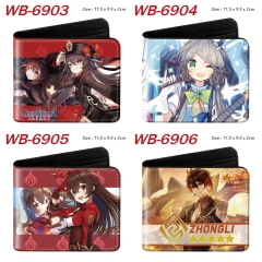 5 Styles Genshin Impact Cartoon Purse Anime Short Wallet