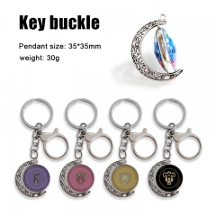 10 Styles Black Clover Cartoon Double-Sided Rotation Alloy Anime Keychain