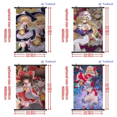6 Styles Touhou Project Cartoon Wallscrolls Waterproof Anime Wall Scroll