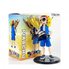 19cm Pokemon Ash Ketchum Cartoon Anime PVC Figure