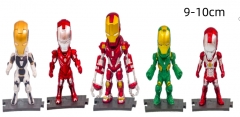 5pcs/set 9-10cm Iron Man Cartoon Anime PVC Figure