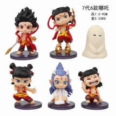 6pcs/set 7.5-9cm Ne Zha Cartoon Anime PVC Figures