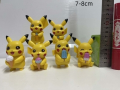 6pcs/set 7-8 Cm Pokemon Pikachu Cartoon Anime PVC Figure