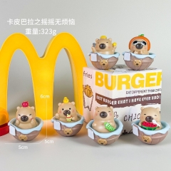 2 Styles 6pcs/set Capybara Cartoon Surprise Blind Box Anime PVC Figures