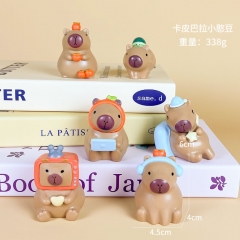 2 Styles 6pcs/set Capybara Cartoon Surprise Blind Box Anime PVC Figures
