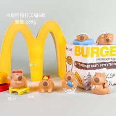 2 Styles 6pcs/set Capybara Cartoon Surprise Blind Box Anime PVC Figures