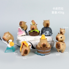  2 Styles 7pcs/set Capybara Cartoon Surprise Blind Box Anime PVC Figures