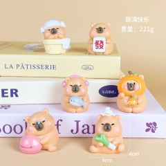 2 Styles 6pcs/set Capybara Cartoon Surprise Blind Box Anime PVC Figures