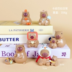 2 Styles 6pcs/set Capybara Cartoon Surprise Blind Box Anime PVC Figures