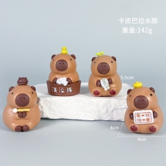 4pcs/set Capybara Cartoon Surprise Blind Box Anime PVC Figures