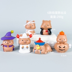 2 Styles 6pcs/set Capybara Cartoon Surprise Blind Box Anime PVC Figures