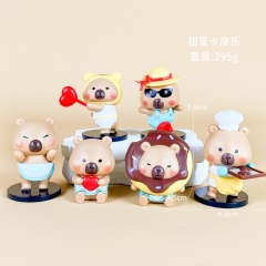 2 Styles 6pcs/set Capybara Cartoon Surprise Blind Box Anime PVC Figures