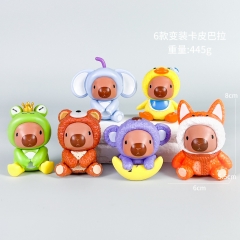 2 Styles 6pcs/set Capybara Cartoon Surprise Blind Box Anime PVC Figures