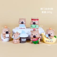 2 Styles 6pcs/set Capybara Cartoon Surprise Blind Box Anime PVC Figures