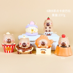 2 Styles 6pcs/set Capybara Cartoon Surprise Blind Box Anime PVC Figures