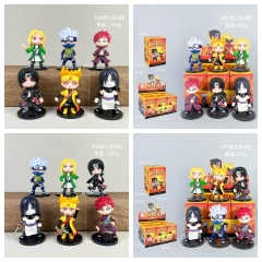 4 Styles 6pcs/set Naruto Cartoon Surprise Blind Box Anime PVC Figures