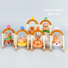 2 Styles 6pcs/set Capybara Cartoon Surprise Blind Box Anime PVC Figures