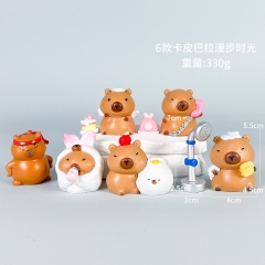 2 Styles 6pcs/set Capybara Cartoon Surprise Blind Box Anime PVC Figures