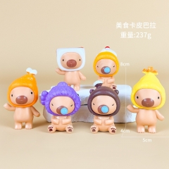 2 Styles 6pcs/set Capybara Cartoon Surprise Blind Box Anime PVC Figures