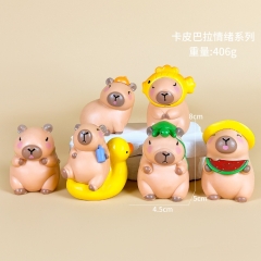 2 Styles 6pcs/set Capybara Cartoon Surprise Blind Box Anime PVC Figures