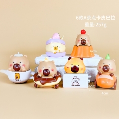 2 Styles 6pcs/set Capybara Cartoon Surprise Blind Box Anime PVC Figures