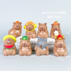 2 Styles 8pcs/set Capybara Cartoon Surprise Blind Box Anime PVC Figures