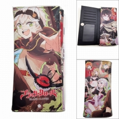 Black Clover Cartoon Color Printing Coin Purse Anime Long Wallet