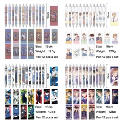 名侦探柯南 动漫明星周边印花圆珠笔中性笔(12个一套）