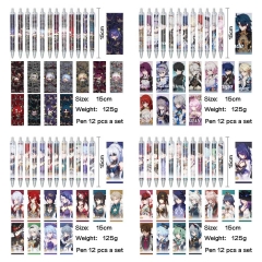 崩坏星穹铁道 动漫明星周边印花圆珠笔中性笔(12个一套）