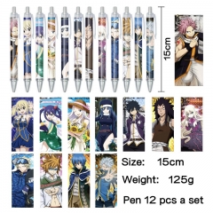 妖精的尾巴 动漫明星周边印花圆珠笔中性笔(12个一套）