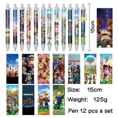 虚拟世界 动漫明星周边印花圆珠笔中性笔(12个一套）