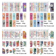丹迪的世界 动漫明星周边印花圆珠笔中性笔(12个一套）