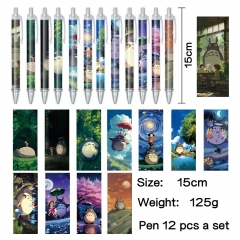 龙猫 动漫明星周边印花圆珠笔中性笔(12个一套）