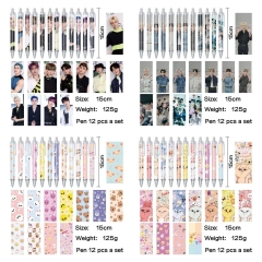 straykids 动漫明星周边印花圆珠笔中性笔(12个一套）
