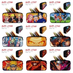 10 Styles Naruto Cartoon Nylon Canvas Pencil Box Anime Pencil Bag