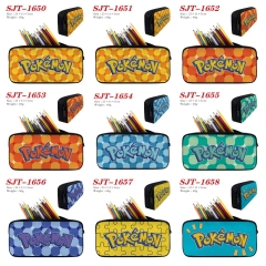 11 Styles Pokemon Cartoon Nylon Canvas Pencil Box Anime Pencil Bag