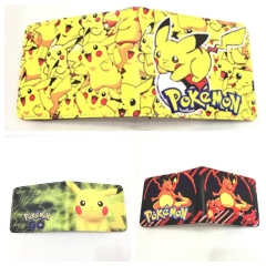3 Styles Pokemon Cartoon PU Purse Anime Short Wallet