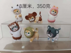 6pcs/set 8cm Cute Cat Cartoon Anime PVC Figure