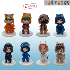 8pcs/set 8-8.5cm Naruto Cartoon Anime PVC Figures