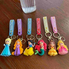 白雪公主美人鱼钥匙扣可爱公仔汽车包包挂件娃娃机小礼品挂饰批发
