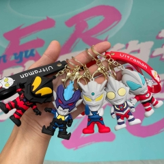 5 Styles Ultraman Cartoon PVC Anime Figures Keychain
